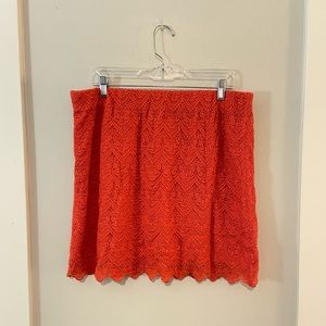 Red lace J. Crew mini skirt